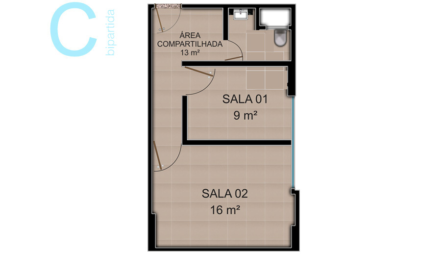 Salas C bipartida Office & Medical Center Eusebio